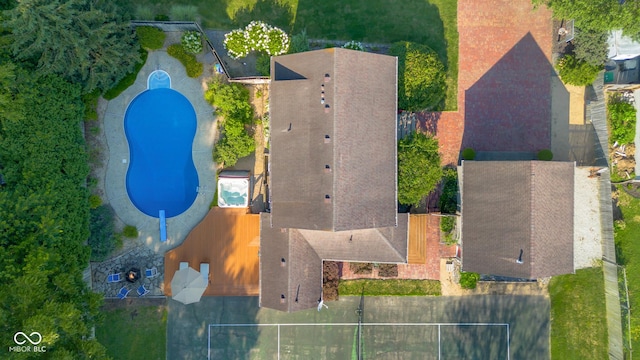 4224 River Rd, Columbus, IN 47203 - bird's eye view of a pool