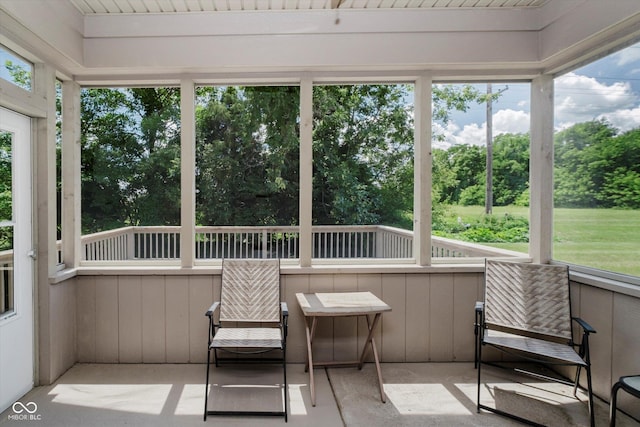5651 Jones Dr, Plainfield, IN 46168 - sunroom featuring view of wooded area