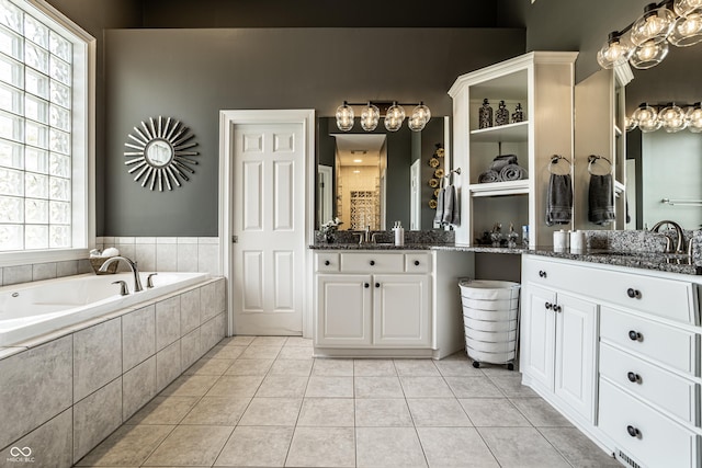 295 Watershed Ct, Noblesville, IN 46062 - full bath featuring a bath, tile patterned flooring, and two vanities