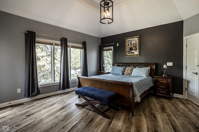 295 Watershed Ct, Noblesville, IN 46062 - bedroom featuring wood finished floors and vaulted ceiling