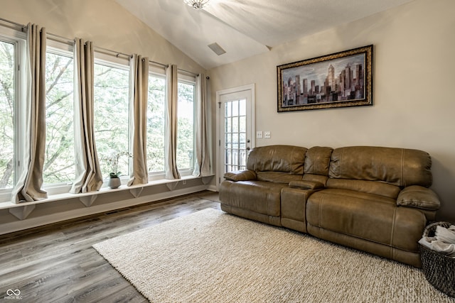 295 Watershed Ct, Noblesville, IN 46062 - living area with vaulted ceiling and wood finished floors