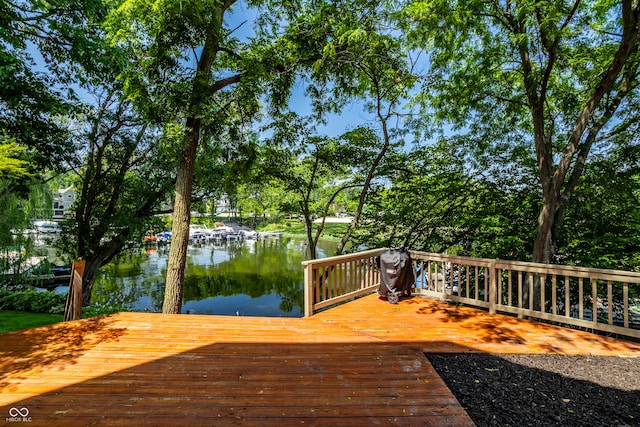 295 Watershed Ct, Noblesville, IN 46062 - dock featuring a water view and view of wooded area