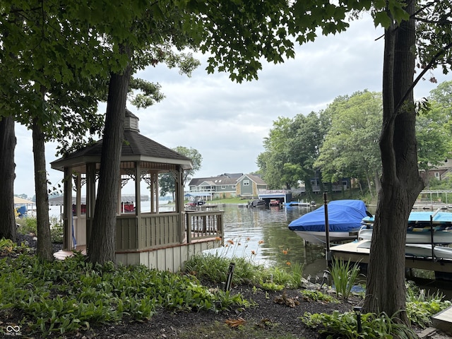 295 Watershed Ct, Noblesville, IN 46062 - dock area with a gazebo and a water view
