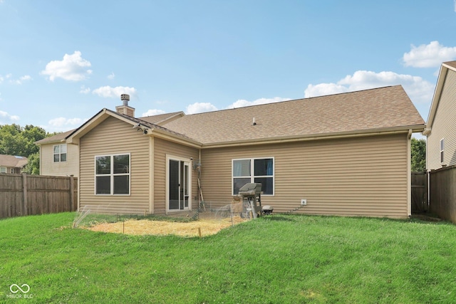 958 Denton Ct, Westfield, IN 46074 - back of house with a fenced backyard and a chimney