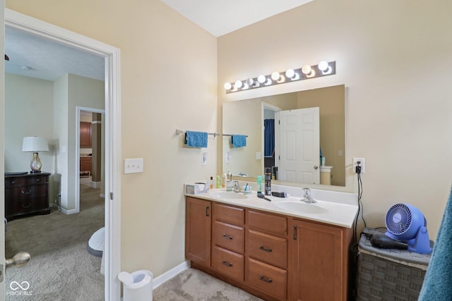 958 Denton Ct, Westfield, IN 46074 - full bathroom featuring double vanity and baseboards