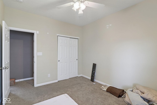 958 Denton Ct, Westfield, IN 46074 - unfurnished bedroom with carpet flooring, a closet, and ceiling fan
