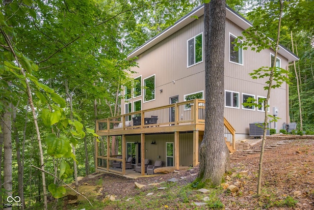 2350 E County Road 20 N, North Vernon, IN 47265 - back of property with a deck and a patio
