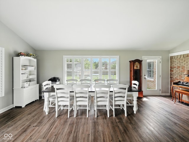 856 Cypress N, Greenwood, IN 46143 - dining space featuring vaulted ceiling and dark wood finished floors
