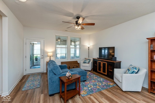 4905 Lilium Dr, Plainfield, IN 46168 - living room featuring wood finished floors and a ceiling fan