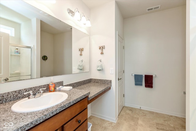 4905 Lilium Dr, Plainfield, IN 46168 - bathroom with vanity and a shower with door