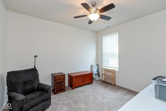 4905 Lilium Dr, Plainfield, IN 46168 - sitting room with light colored carpet and ceiling fan