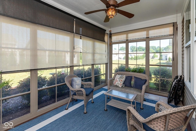 4905 Lilium Dr, Plainfield, IN 46168 - sunroom with a ceiling fan and outdoor lounge area