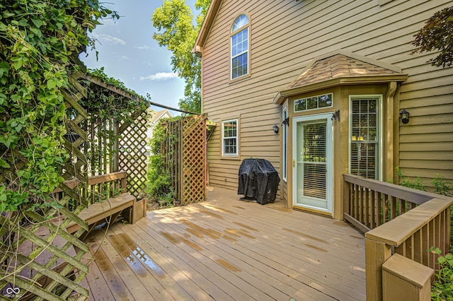 6813 Bluffgrove Dr, Indianapolis, IN 46278 - wooden deck featuring a grill