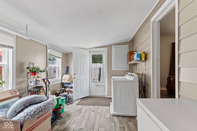 2017 E Legrande Ave, Indianapolis, IN 46203 - washroom featuring light wood-type flooring and washer and dryer