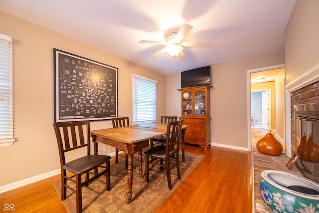 7224 N Tuxedo St, Indianapolis, IN 46240 - dining area featuring wood finished floors and ceiling fan