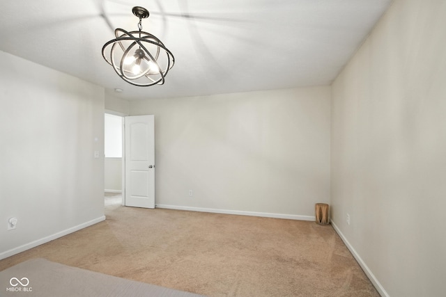 5664 Crump Ln, Indianapolis, IN 46234 - empty room with carpet flooring and a chandelier