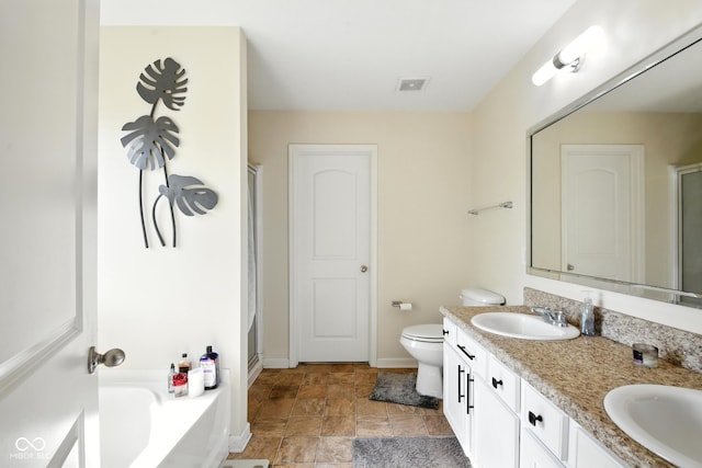 5664 Crump Ln, Indianapolis, IN 46234 - full bath with a shower stall, double vanity, a bath, and stone finish floors