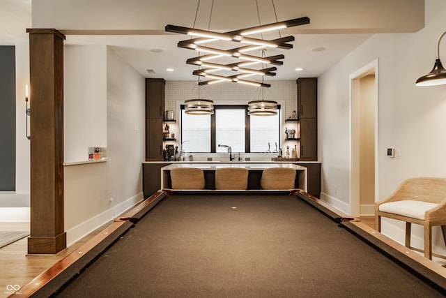 12022 Otto Ln, Carmel, IN 46032 - recreation room featuring pool table and a chandelier