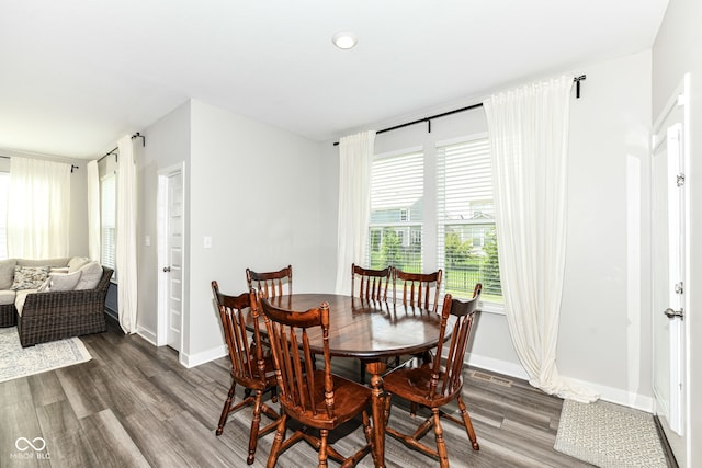 16502 Dominion Dr, Fishers, IN 46040 - dining space featuring dark wood-style flooring