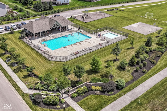 16502 Dominion Dr, Fishers, IN 46040 - bird's eye view of a pool area