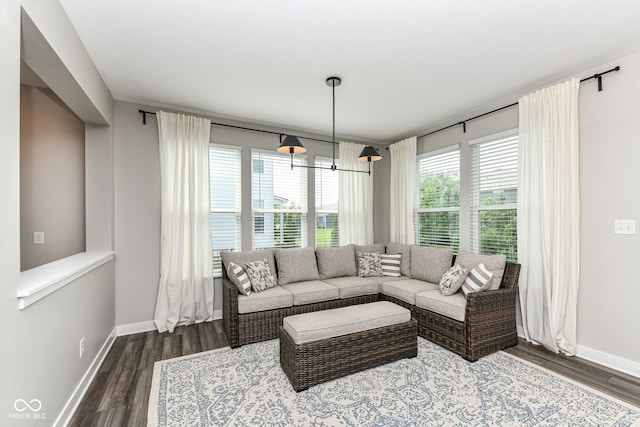 16502 Dominion Dr, Fishers, IN 46040 - living room featuring dark wood-style flooring