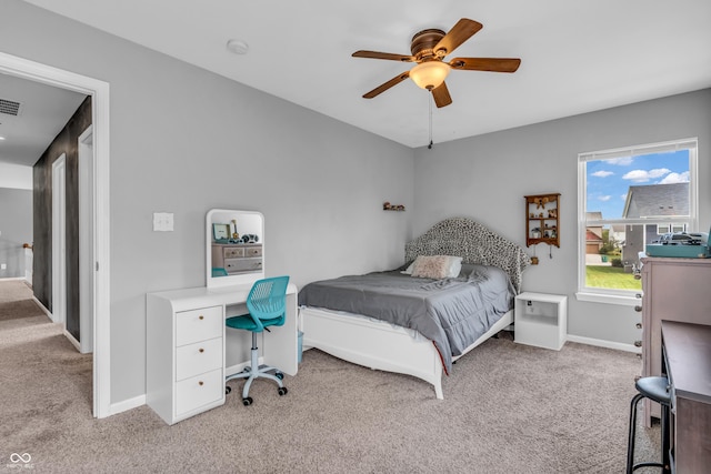 7830 Cross Crk, Avon, IN 46123 - bedroom with light colored carpet and a ceiling fan