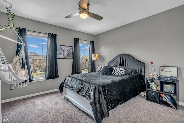 7830 Cross Crk, Avon, IN 46123 - carpeted bedroom featuring baseboards and ceiling fan