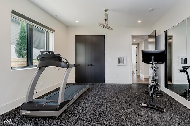 1269 Chatham Rdg Ct, Westfield, IN 46074 - workout room with baseboards and recessed lighting
