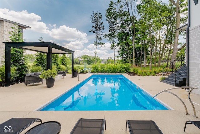 1269 Chatham Rdg Ct, Westfield, IN 46074 - outdoor pool with a patio, outdoor lounge area, and stairs