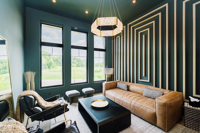 1269 Chatham Rdg Ct, Westfield, IN 46074 - living area with recessed lighting and a chandelier