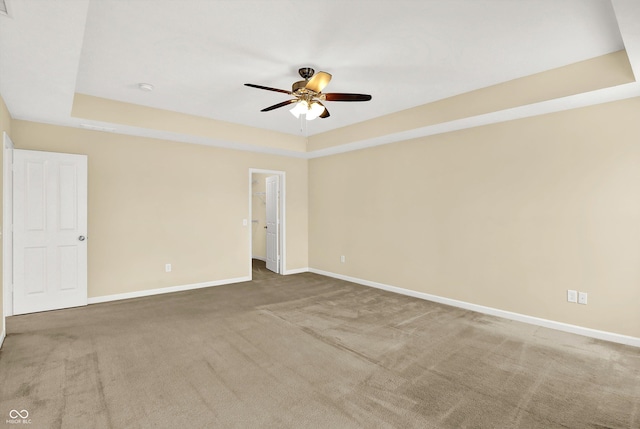 14095 Northcoat Pl, Fishers, IN 46038 - carpeted spare room featuring a ceiling fan and a raised ceiling