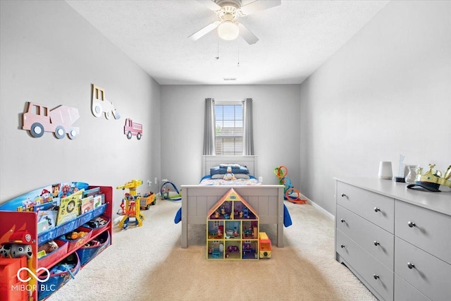 1158 Thistlewood Way, Plainfield, IN 46168 - playroom with a ceiling fan, carpet, and a textured ceiling