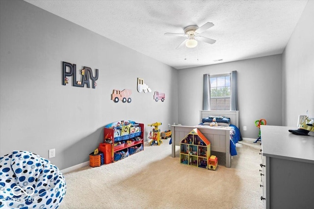 1158 Thistlewood Way, Plainfield, IN 46168 - recreation room featuring carpet flooring, a ceiling fan, and a textured ceiling