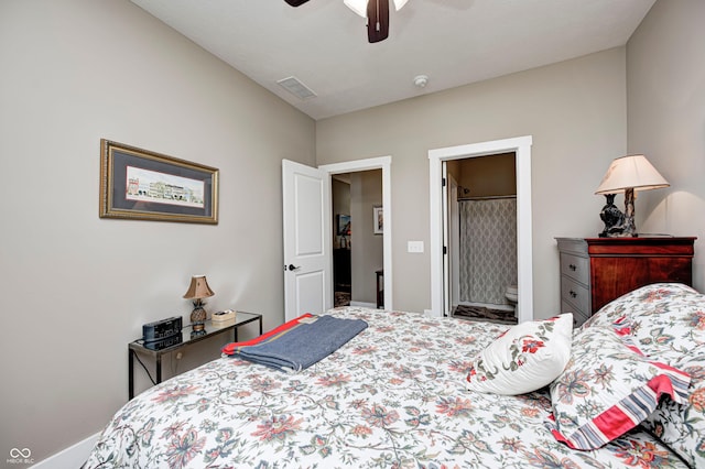 1432 Hideaway Cir, Brownsburg, IN 46112 - bedroom featuring ceiling fan and connected bathroom