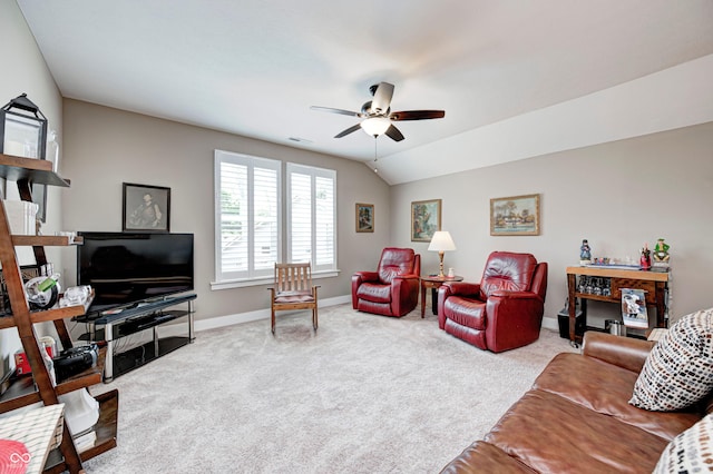 1432 Hideaway Cir, Brownsburg, IN 46112 - carpeted living room with ceiling fan and baseboards