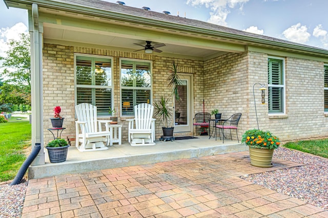 1432 Hideaway Cir, Brownsburg, IN 46112 - view of patio featuring a ceiling fan