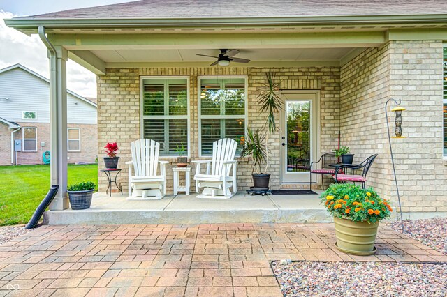 1432 Hideaway Cir, Brownsburg, IN 46112 - view of patio featuring ceiling fan