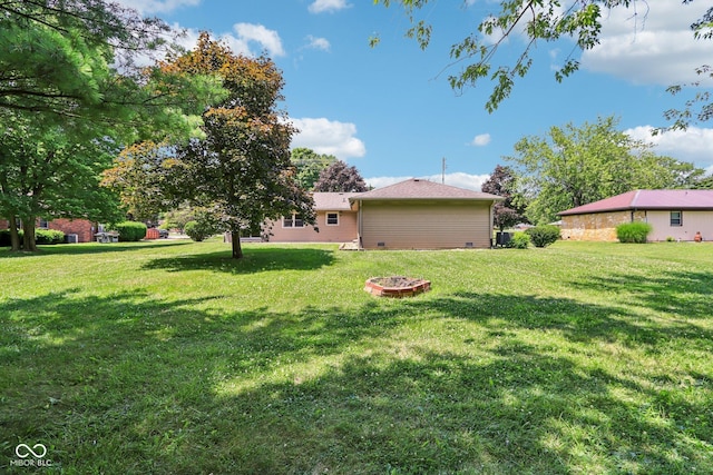 1441 N 700 W, Greenfield, IN 46140 - view of green lawn featuring a fire pit