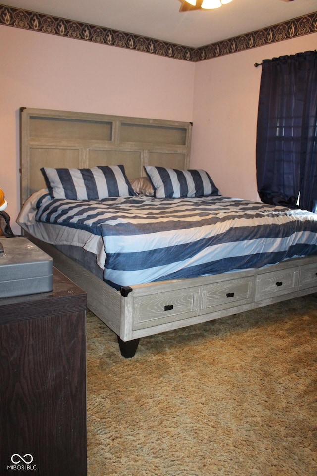 1504 Gwinn Ln, Lapel, IN 46051 - bedroom featuring carpet and a ceiling fan