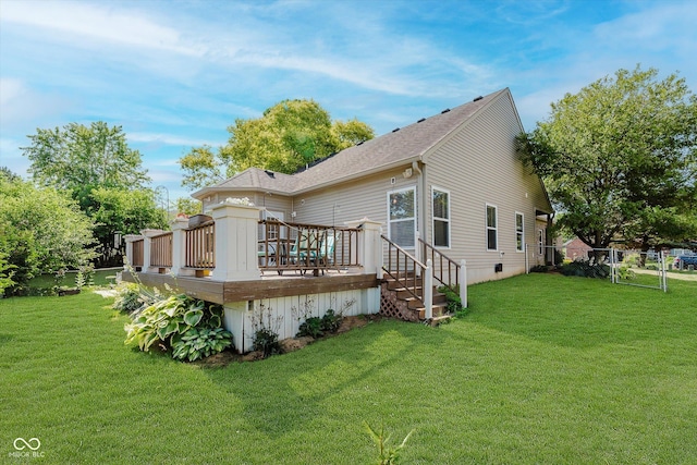 7092 Bridgemont Ct, Avon, IN 46123 - back of property with a wooden deck and a shingled roof