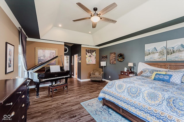 7092 Bridgemont Ct, Avon, IN 46123 - bedroom with a raised ceiling, wood finished floors, and recessed lighting