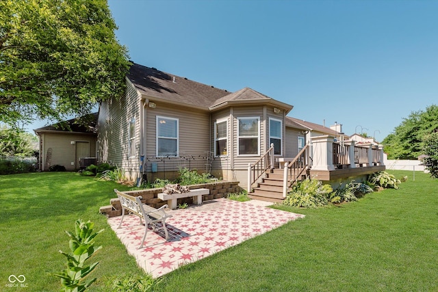 7092 Bridgemont Ct, Avon, IN 46123 - back of house with a patio area, a wooden deck, and a yard