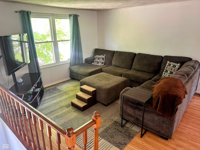 7607 Ardwell Ct, Indianapolis, IN 46237 - living area with light wood-style floors, plenty of natural light, and a textured ceiling