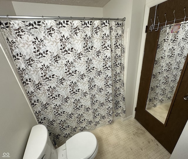 7607 Ardwell Ct, Indianapolis, IN 46237 - bathroom with tile patterned floors and a shower with curtain