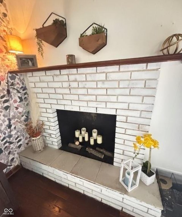 6546 Derbyshire Rd, Indianapolis, IN 46227 - detailed view of a fireplace and wood finished floors