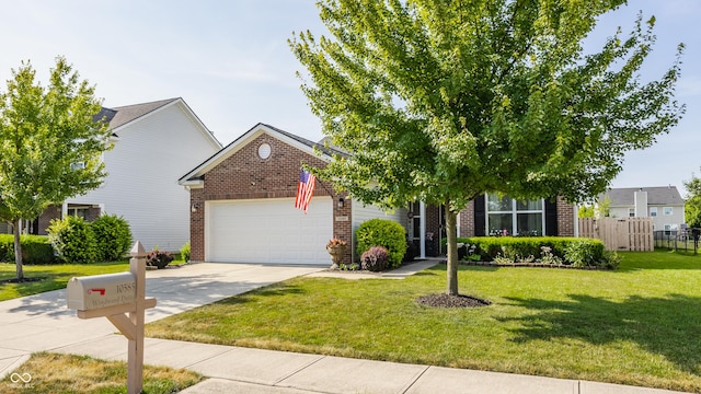 10585 Windward Dr, Indianapolis, IN 46234 - obstructed view of property with brick siding, a garage, and driveway