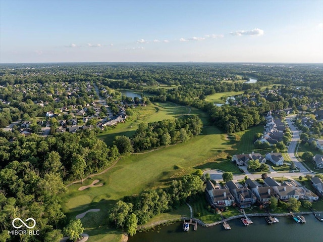 11137 Peppermill Ln, Fishers, IN 46037 - aerial view of property and surrounding area with a large body of water, a golf course, and nearby suburban area