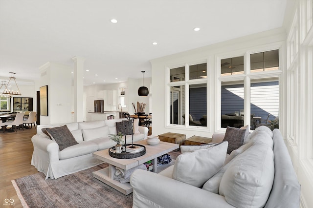 11137 Peppermill Ln, Fishers, IN 46037 - living area featuring recessed lighting and light wood-style floors