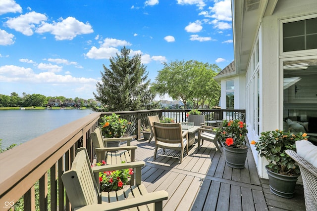 11137 Peppermill Ln, Fishers, IN 46037 - wooden deck featuring a water view