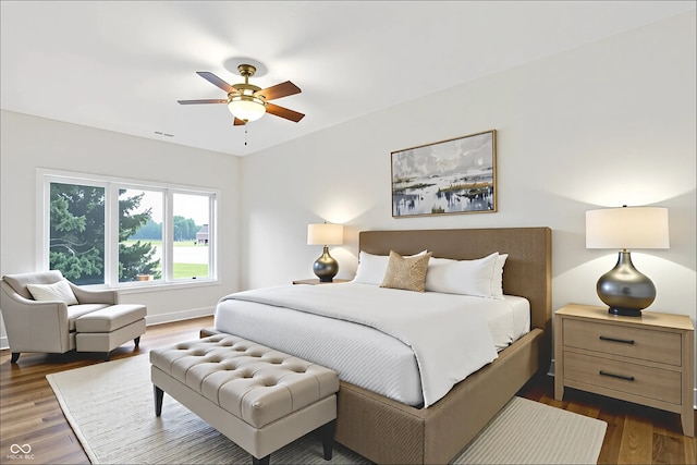 11137 Peppermill Ln, Fishers, IN 46037 - bedroom featuring dark wood-type flooring and a ceiling fan
